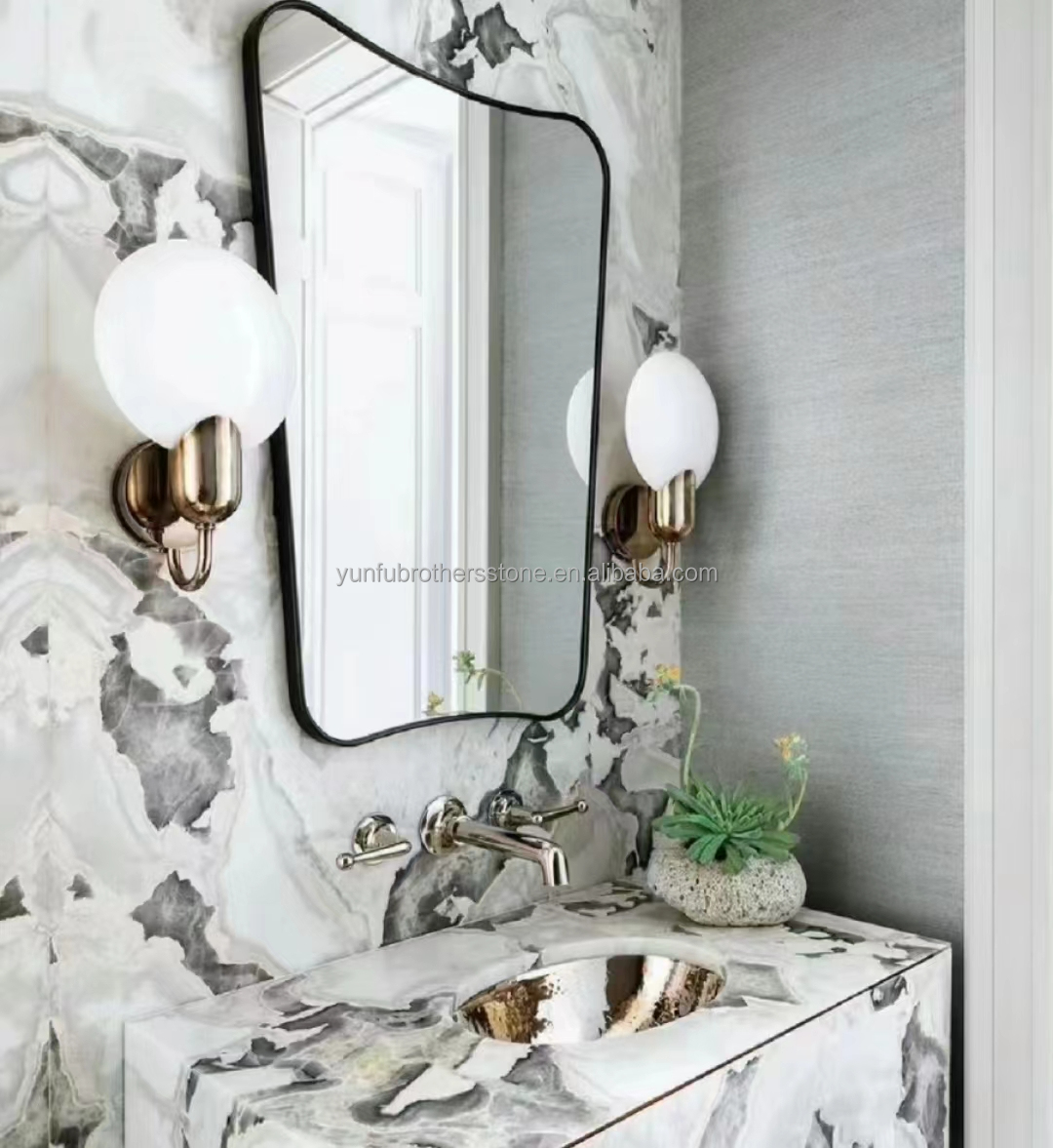 Polished Milk White Alabaster Marble Big Slab for Living Room and Dining Table Flooring