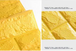 Quality Gold Yellow 10mm 3d Wall Stickers Imitation Brick 770×700mm wholesale