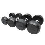 Rubber Weight Lifting Dumbbell Gym Fixed 2.5kgs Round Dumbbell Set Black