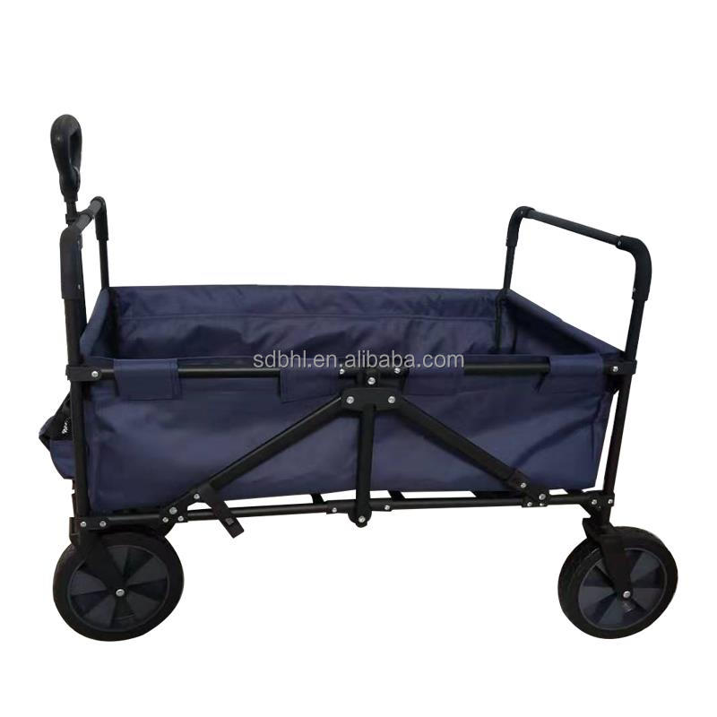 Iron Collapsible Folding Four-wheel Wagon Cart Garden Pull Heavy Duty Utility Wagon