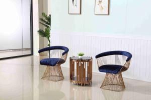 Quality Leisure Garden Hotel Reception Chairs Metal Base Accent Chair Living Room Stainless Steel Frame wholesale