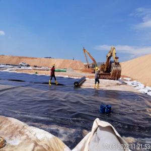 Quality 0.5-3mm HDPE Geomembrane Reservoir Liner for Dam and Mining in Black White Green Blue wholesale