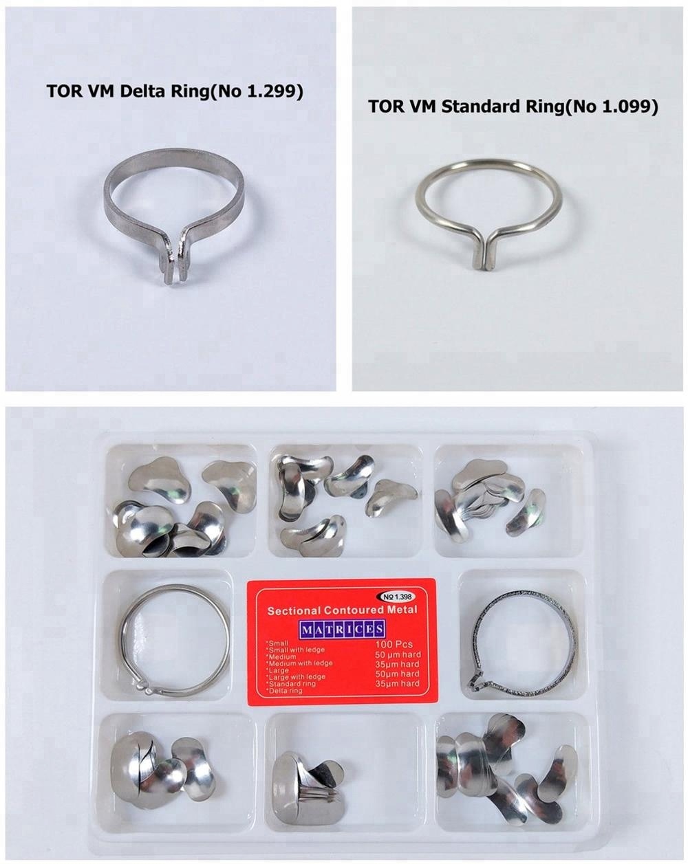 TOR VM Dental Matrices Conical Transparent Crowns 1.915 8 Types 8pcs Each Shelf Life 2 Years Meets MFDS Safety Standard