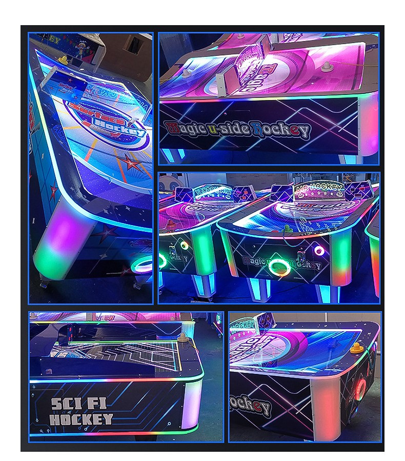Indoor Game Arcade Air Hockey Table Metal Acrylic Plastic Material