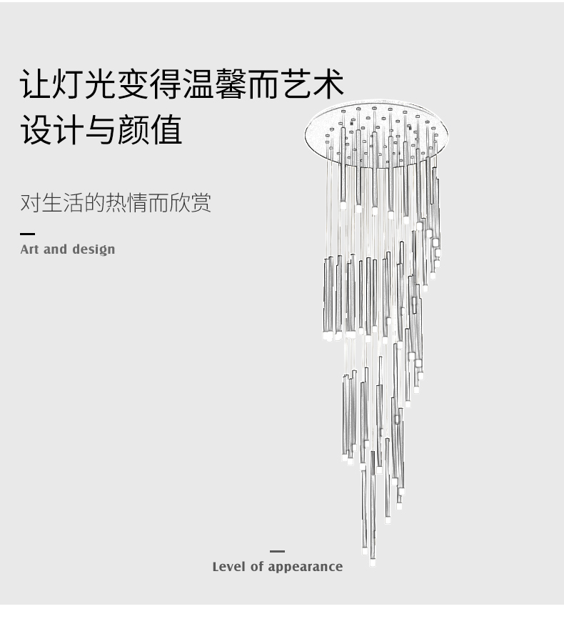 Modern led chandelier minimalist large long tube chandelier(WH-NC-76)