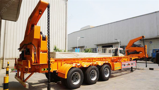 37000kg Lift Self Loading Trailer 40ft Dimension Mechanical Suspension
