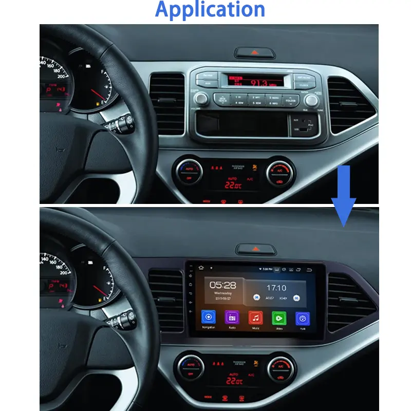 2 din 9 inch Car DVD player 4+64 GB Multimedia Video GPS Navigation Vehicle MP5 Player for Kia Picanto Morning 2011-2014