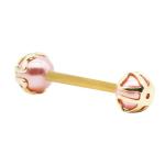 Stainless Steel 316 Tongue Piercing Jewelry 6mm Gold Pink Color For Wedding
