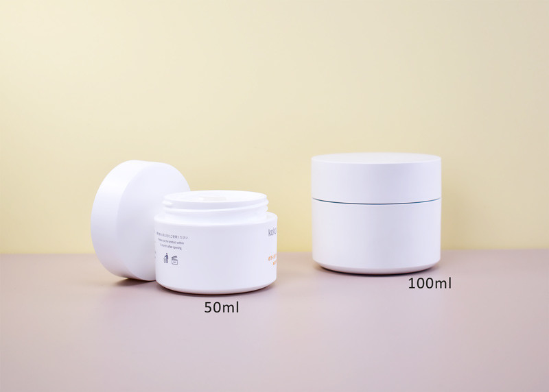 Sustainable custom Double Wall Mono PP 50ml 100ml Plastic Jar For Skincare Face Body Cream In Classic Round Shape