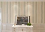 Waterproof Contemporary Wall Coverings / Non woven Vertical Striped Wallpaper