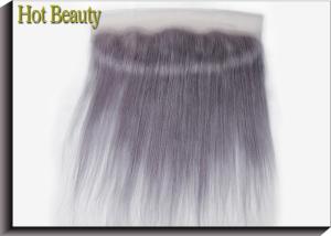 Quality Purple Grey Human Hair Lace Frontal Straight Pre - Plucked Lace No Chemical wholesale