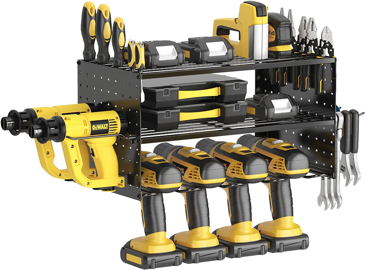 Stylish Cordless Drill Tool Holder Organization Storage Rack for Pegboard Power Tools
