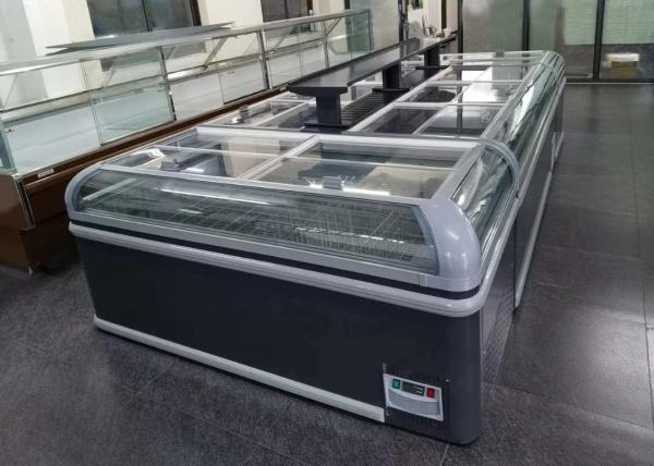 R290 Propane Refrigerant Frozen Food Island Display Freezer, Auto hotgas
