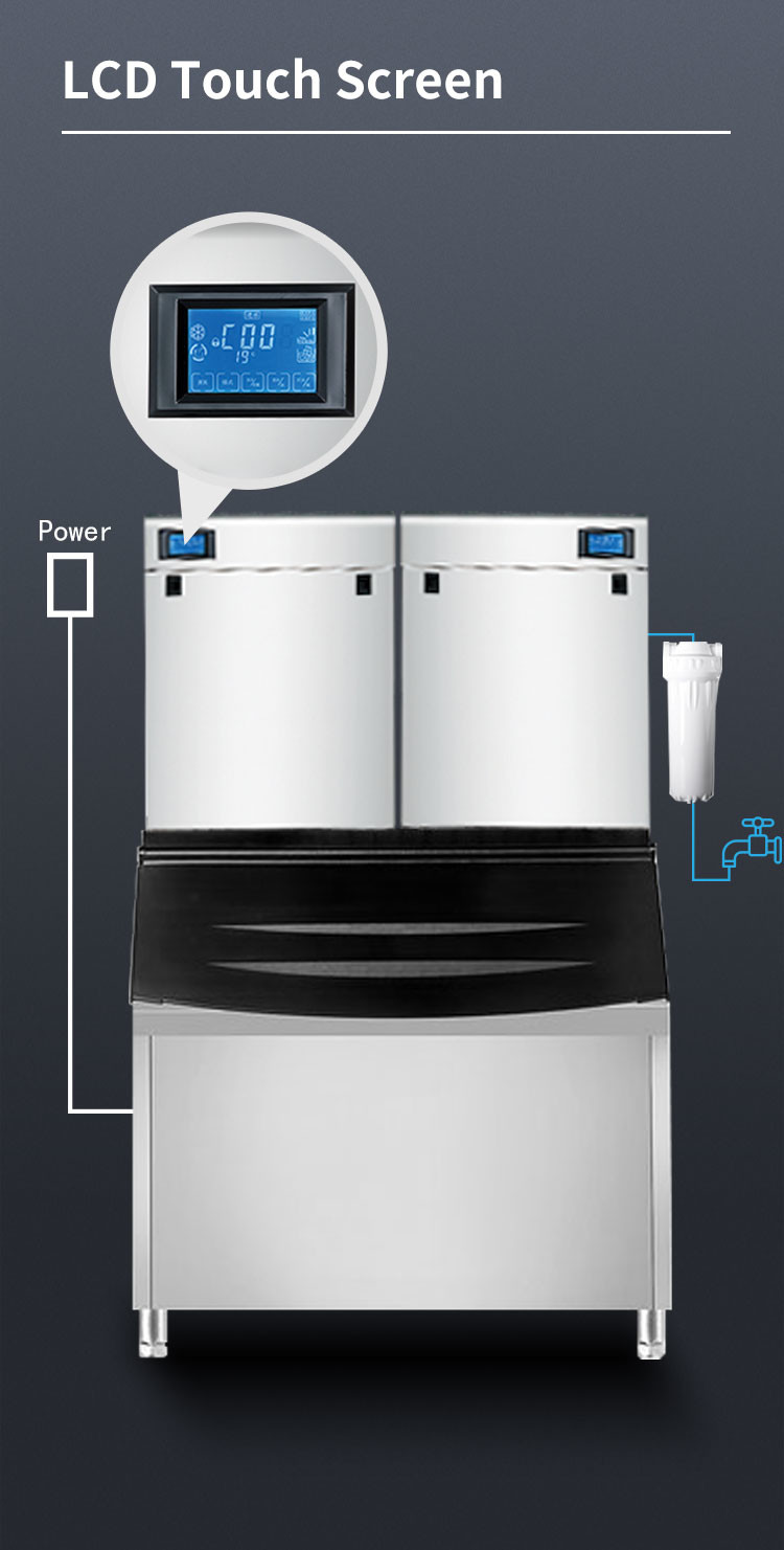 R404a Automatic Ice Making Machine 800kg 220v Industrial Ice Maker