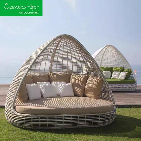 Outdoor Furniture Rattan Patio Daybed Modern Aluminum Garden Sets with