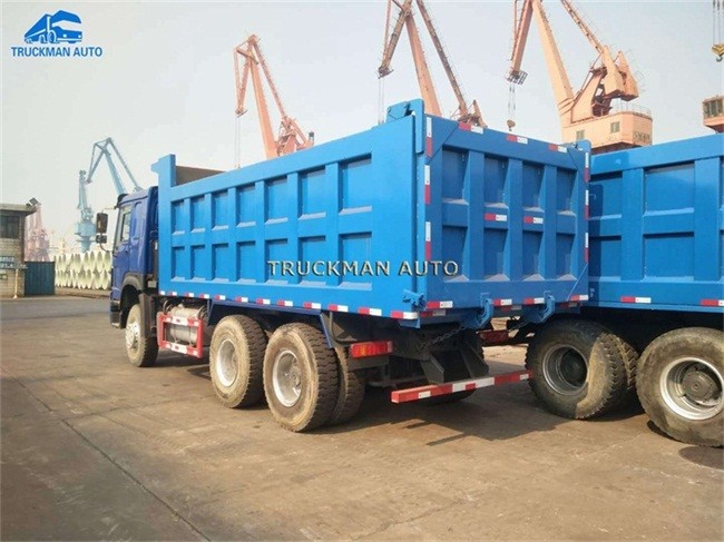 371hp Used Howo Dump Truck Oading Capacity 25-30 Tons With 20m3 New Cargo Box