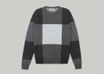 Classic Plaid Men Knit Pullover Sweater Crew Neck Long Sleeves Top