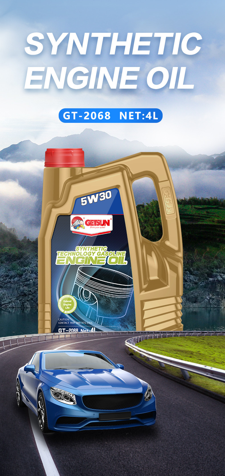 Euromagnetic Synthetic 0W-30 5w30 Gasoline Engine Oil Additives Customized