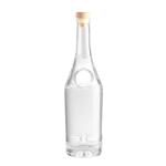 Rubber Stopper 500ml 800ml Clear Brandy Glass Bottle for Logo Acceptable