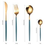 6 Person Tea Coffee Dessert Gold Stainless Flatware LFGB 24 Piece Gold Cutlery