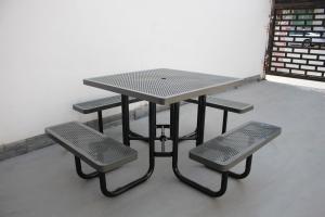 Quality Customized Metal Patio Table And Chairs , Commercial Outdoor Picnic Table Set wholesale