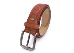 3.8CM Handmade Braided Weave Mens Casual Leather Belt With Alloy Pin Buckle