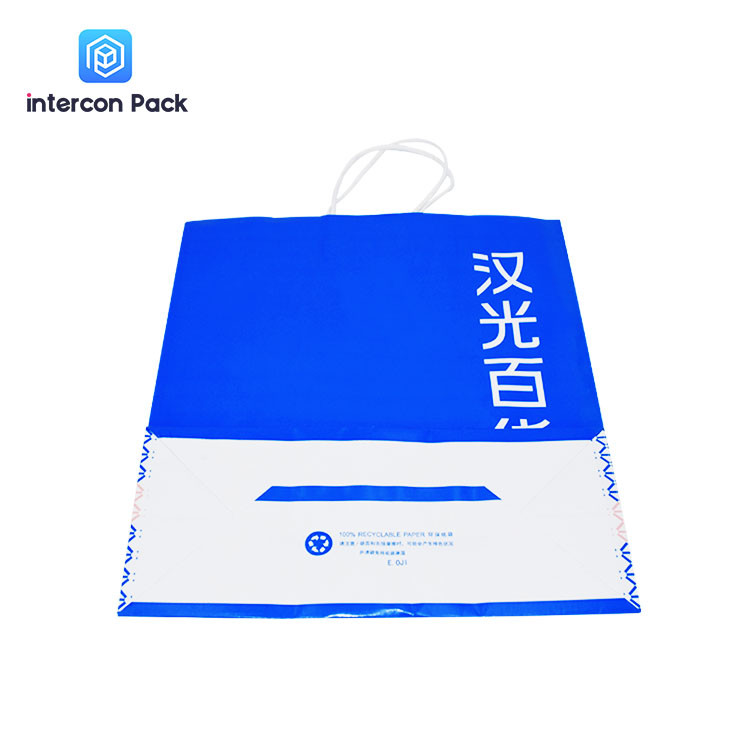 4C Offset Embossed Kraft Shopping Bags With Handles Gravure Printing