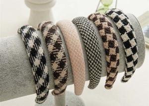 Quality GLH006 Autumn winter thousand bird fabric hair band female top pressure hair wide edge clip wholesale