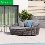 Outdoor Furniture Rattan Round Bed for Villa Sun Room Courtyard Sofa Bed Beach