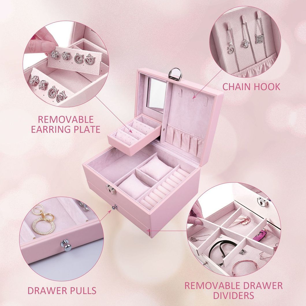 Wholesale Luxury PU Leather Jewelry Set/Ring/Eearring/Necklace/Bracelet/Watch Storage Box