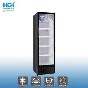 Quality Portable Single Glass Door Beverage Upright Showcase Cooler Drinks Fridge 280L wholesale