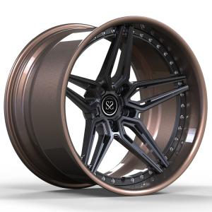Quality Bronze Grey 2 Piece Wheels For Camaro Staggered 19inch Alloy Car Rims wholesale