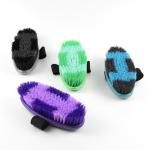 Plastic 6.75'' horse body brush with easy-grip strap horse grooming brush