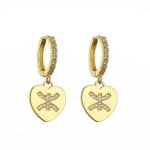 Custom Rhinestone Hoop Earrings Gold Plated Stud Pendant Earrings