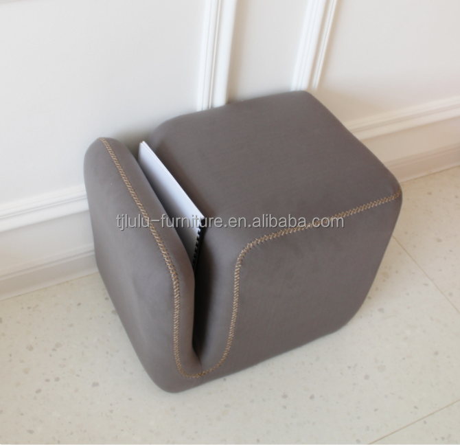 Home Furniture Ottoman Stool with Fabric Cover OEM Service Accepted Space Saving Multi-Purpose Design