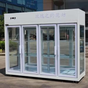 Quality 220V Floral Display Cooler 85 Cu Ft 3 Doors Tempered Glass wholesale