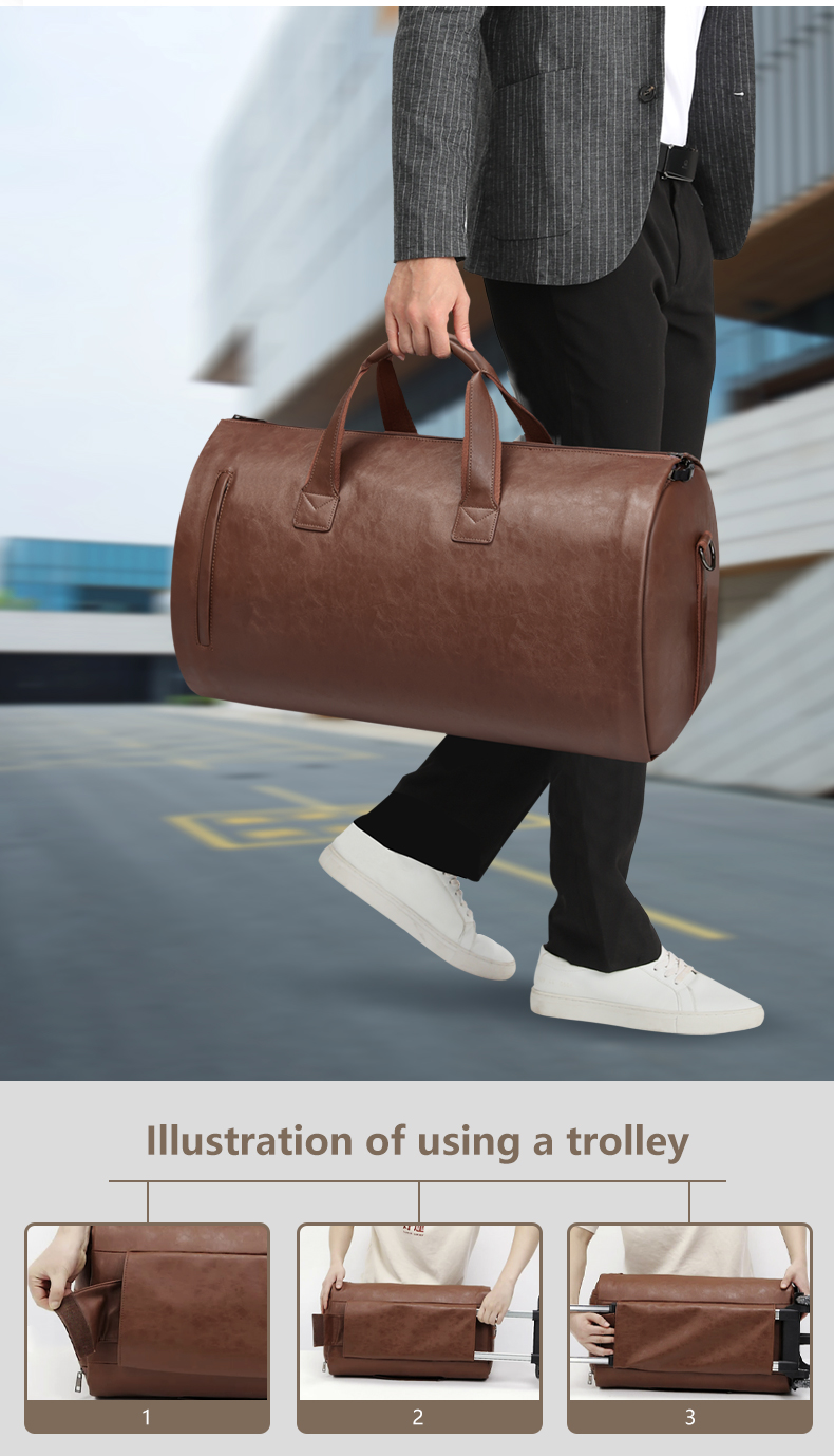 OEM Rolling Garment Male Travel Duffle Bag With Trolley Sleeve Multipurpose