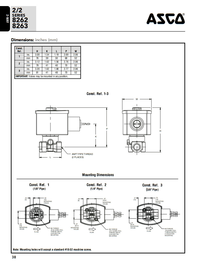 ASCO 2 Position 2 Way Pipeline Solenoid Valve Low Temperature For Commercial Industrial