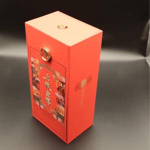 Quality Rigid Paperboard Wine Packaging Box With Luxury Chinese Style Printing wholesale