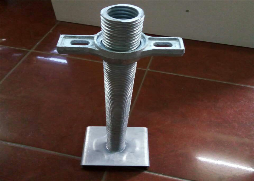 Silver Painting Scaffolding Leveling Jacks Ringlock Screw Jacks For House Leveling