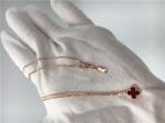 Rose Gold Pendant Necklace For Girlfriend , 18k Magic Alhambra Necklace With