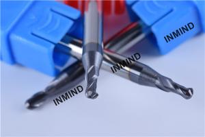 Quality AlTiN Coating , UPTO HRC50 Ball Nose End Mill R0.75 1.5mm 2 Flute , Grain Size 0.6-0.8UM, standard type wholesale