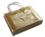 Nonwoven Reusable Shopping Bags Shining Glold Coated Button Closure