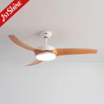 Elegant Design Wood Grain ABS Blades Ceiling Fan 52 Inch With Dimmable Light