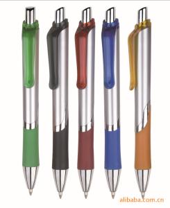 Quality retractable logo pen, retractable promotional ball point pen, rubbered grip ball pen wholesale
