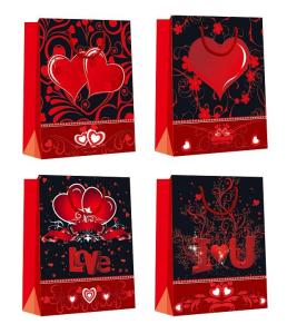 Quality Customized Luxury Shopping Glossy Paper Bags for Valentine's Day eco-friendly wholesale