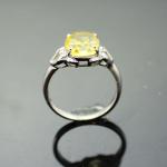 Silver Jewelry 9mmx10mm Oval Yellow Cubic Zirconia Ring(R264)