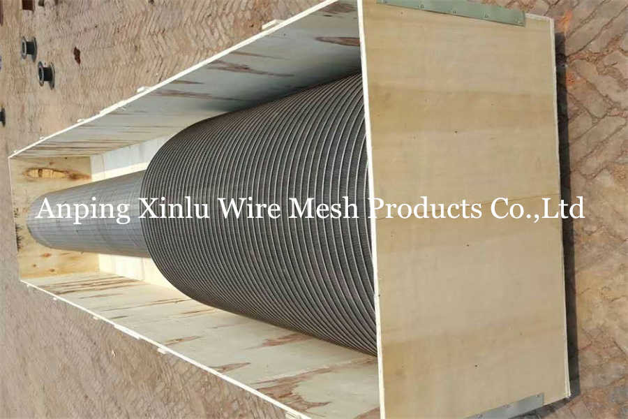 Cylindrical Ss304 Wedge Wire Screen Pipe Welded Inside Outside Basket