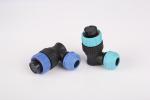 Nylon PA66 Sp21 Ip68 Male Plastic Connector Right Angled 9 Pin 22awg
