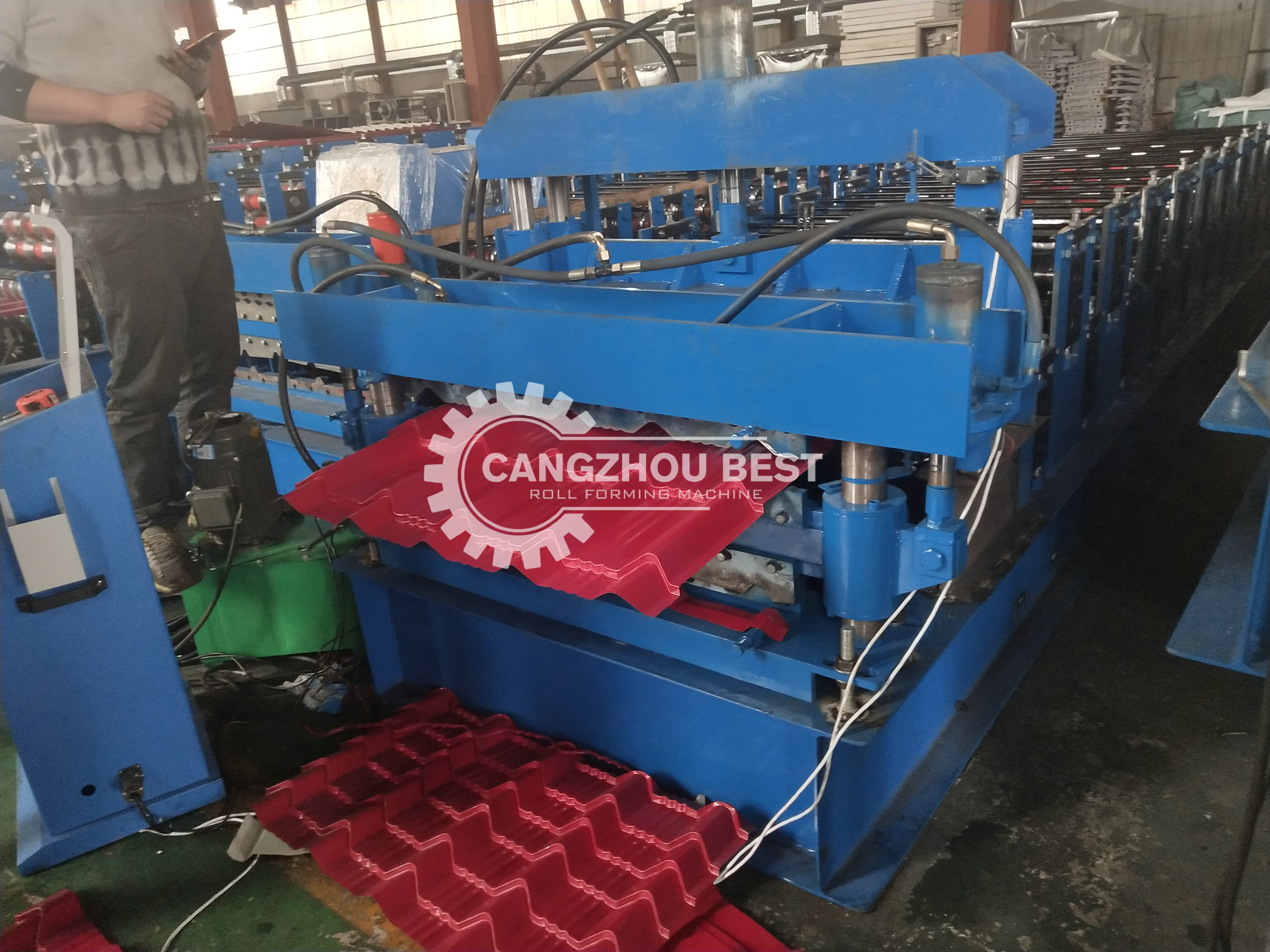 2 Layer Metal Corrugated Steel Sheet Roll Forming Machine , Roofing Sheet Making Machine